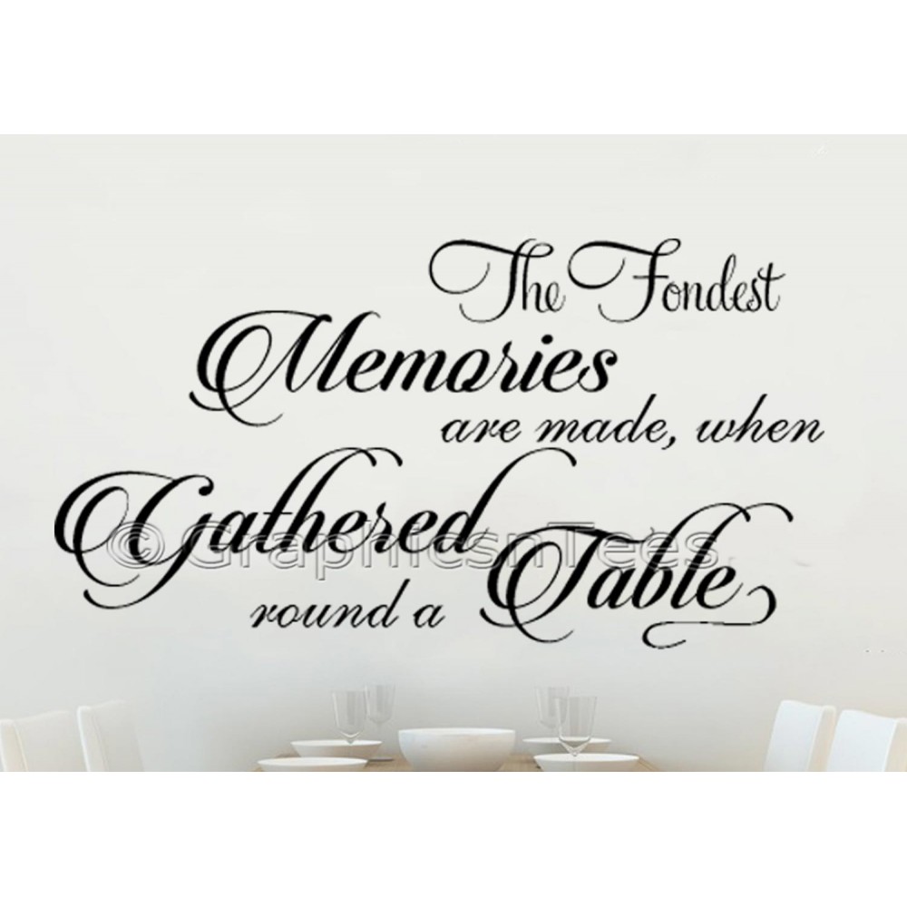 FONDEST MEMORIES Kitchen Dining Room Wall Decal 36"