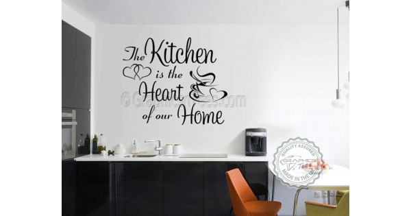 Kitchen Is The Heart Of Our Home with Heart and Coffee Cup Family Wall ...