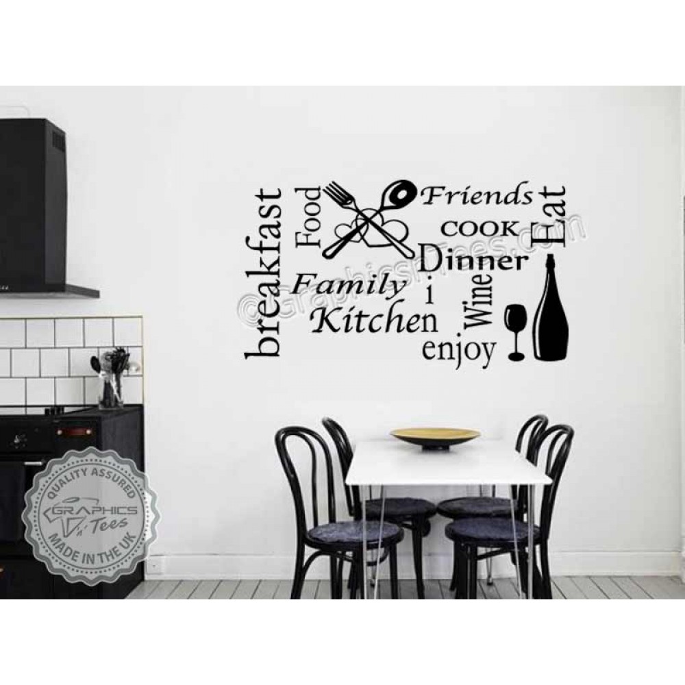 Kitchen Wall Sticker Quote Wall Art Collage, Kitchen Word ...