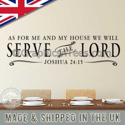 As For Me and My House We Will Serve The Lord Bible Wall Sticker Quote Christian Decor Decal
