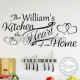 Personalised Kitchen Is The Heart Of Our Home Wall Stickers Decor Decals Personalised with Family Name