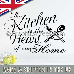 Kitchen Is The Heart Of Our Home Family Wall Art Sticker Quote Vinyl Decor Decal