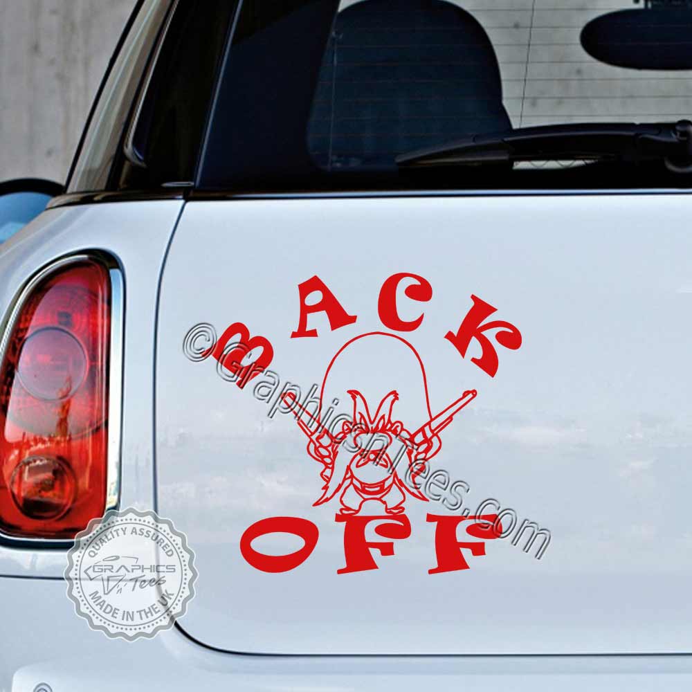 Back Off Funny Car Body Bumper Window Caravan Motorhome Sticker Vinyl Graphic Decals 16