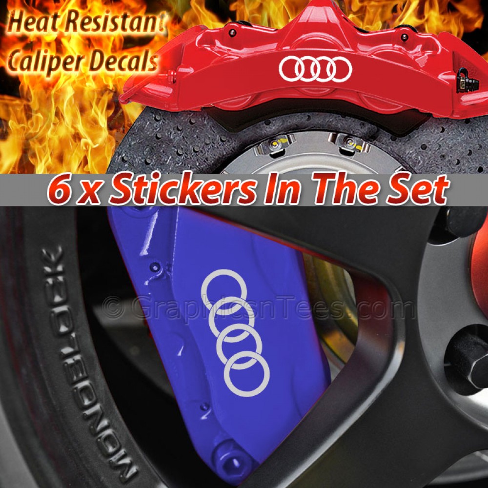 thumbnail image 2 of 6x Audi S Line Sport Wheel Brake Caliper Sticker Decals – Black Glossy Logo Emblems 2 of 3