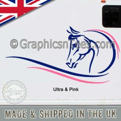 Horse Box Stickers Two Colours Horsebox Trailer Custom Vinyl Side Graphic Decals x 2