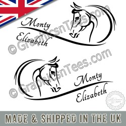  Personalised Horse Box Stickers Horsebox Trailer Custom Vinyl Side Graphic Decals x 2