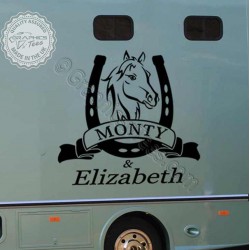 Personalised Horse Box Stickers Horse Trailer Vinyl Graphic Decals with Horse