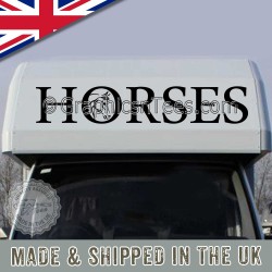 Horses Horse Box Over Head Cab Vinyl Graphic Decals Horses Trailer Van Stickers with Horses Head In The O