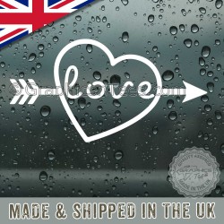 Love Island Car Stickers Heart Arrow Bumper Window Graphic Decals - 17 Colours Choices
