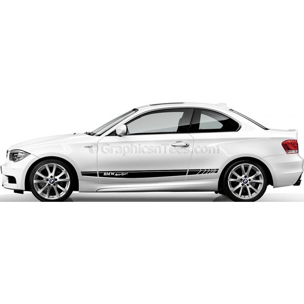 Car Graphics BMW 1 Series Car Stickers Custom Side Stripe Car