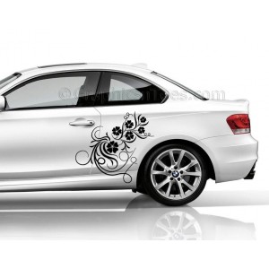 BMW 1 Series Car Sticker, Side Decal, Flower Car Sticker, Girly Car Stickers