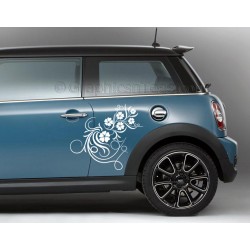 BMW Mini Car Sticker, Side Decal, Flower Car Sticker, Girly Car Stickers