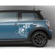 BMW Mini Car Sticker, Side Decal, Flower Car Sticker, Girly Car Stickers