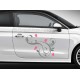 Butterflies Car Stickers, Custom Graphic Decal - Girly Car Stickers - Butterfly Flowers Stickers - 2 Colours