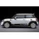 BMW Mini Cooper Car Stickers, Custom Side Stripe Chequered Car Vinyl Decals