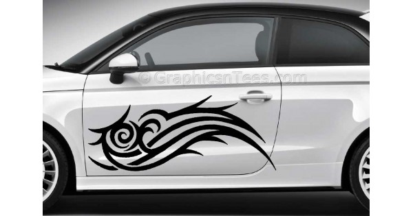 Machine Scroll Car Sticker Car Graphics : Tribal Scroll Car Stickers Custom Vinyl Graphic Decals x 2
