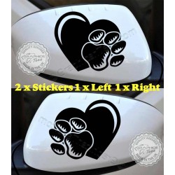 Dog Paw Prints Car Stickers Car Body Stickers Heart Paws Vinyl Graphic Decals