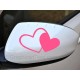 Twin Hearts Sticker  Wing Mirror, Bumper, Car Body Sticker -