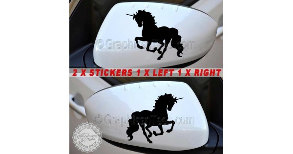 Car Graphics : Unicorn Car Stickers Wing Mirror Bumper Car Body Vinyl ...