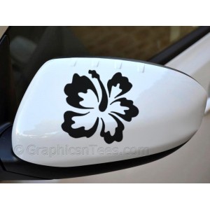 Hibiscus Flower Wing Mirror, Bumper, Car Body Stickers - 01