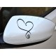 Heart  Wing Mirror, Bumper, Car Body Sticker - 02