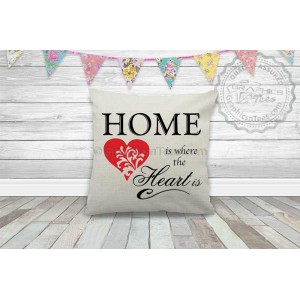 Home is Where The Heart  is Quality Textured Cream Linen Cushion 
