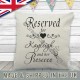 Personalised Reserved For Name and Prosecco Fun Quote on Quality Textured Cream Linen Cushion 