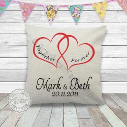 Together Forever Personalised Cushion Wedding Anniversary Special Occasion  Gift Present with Names & Date