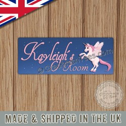 Personalised Unicorn Sign Bedroom Name Plate Aluminium Plaque Ideal Gift Idea 01