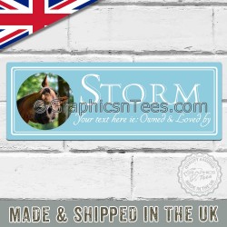 Personalised Photo Stable Door Sign Horse Name Plate Horses Aluminium Metal Plaque Ideal Gift