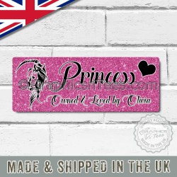 Personalised Glitter Effect Stable Door Sign Horse Name Plate Horses Aluminium Metal Plaque Ideal Gift
