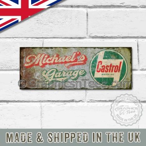 Custom Metal Signs With Personalized Name Castrol Vintage Look