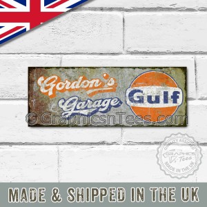 Custom Metal Signs With Personalized Name Gulf Vintage Look
