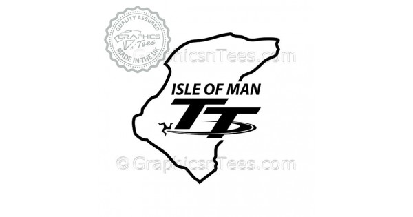 ISLE OF MAN TT RACES 2015 course map sticker with bike x2 50mm high decals 